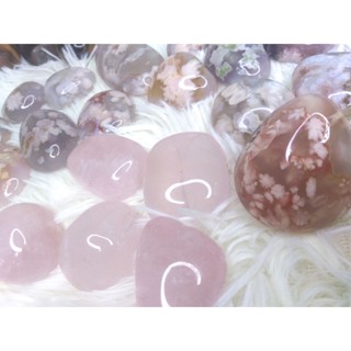 หินสีชมพูแห่งความรักและการรักตนเอง Rose Quartz, Sakura agate