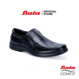 Bata Comfit บาจา คอมฟิต รองเท้าคัทชูแบบสวม ใส่ง่าย รองรับน้ำหนักเท้า นิ่มสบาย สำหรับผู้ชาย รุ่น Amber สีดำ 8516315