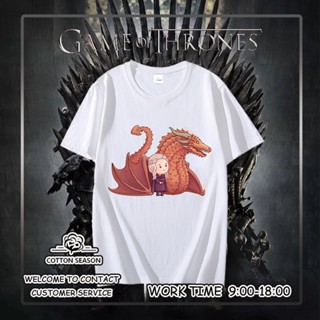 เสื้อยืด Game of Thrones Eddard Stark เสื้อยืดสีขาวผู้ชาย รัดรูป เนื้อผ้าดีมากใส่สบายค่ะ เสื้อเด็กหญิง วินเทจ_07