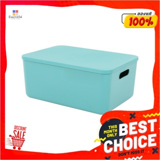 STORAGE กล่องฝาปิด STACKO MARU M 36x26x16 ซม. สีเขียวSTORAGE BOX WITH LID STACKO MARU M 36X26X16CM GREEN