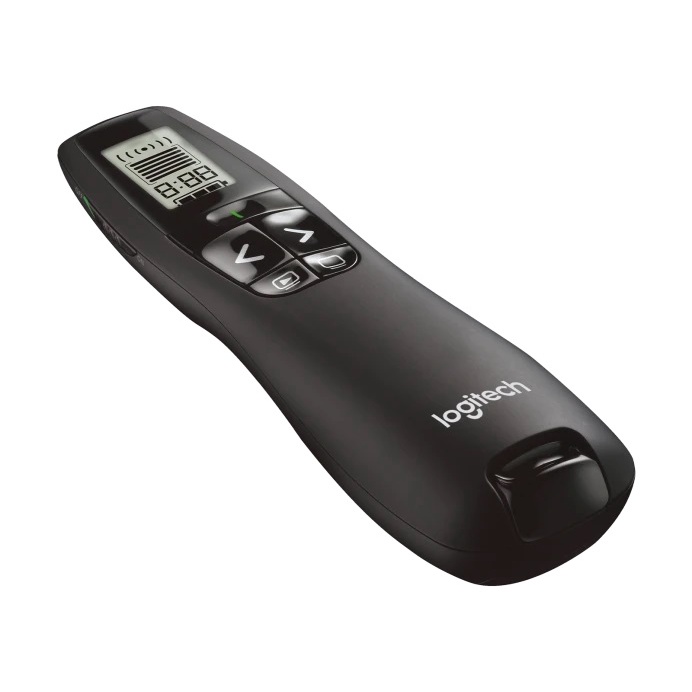 Laser Pointer (R800) 'Logitech' R800 LASER PRESENTATION REMOTE พร้อมจอแสดงผล LCD สำหรับการตรวจสอบเวล