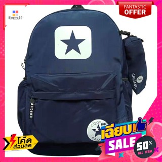 กระเป๋าเป้ ลายดาว รุ่น PSC1901 สีน้ำเงิน Star Pattern Backpack : PSC1901 Blue Colorกระเป๋า