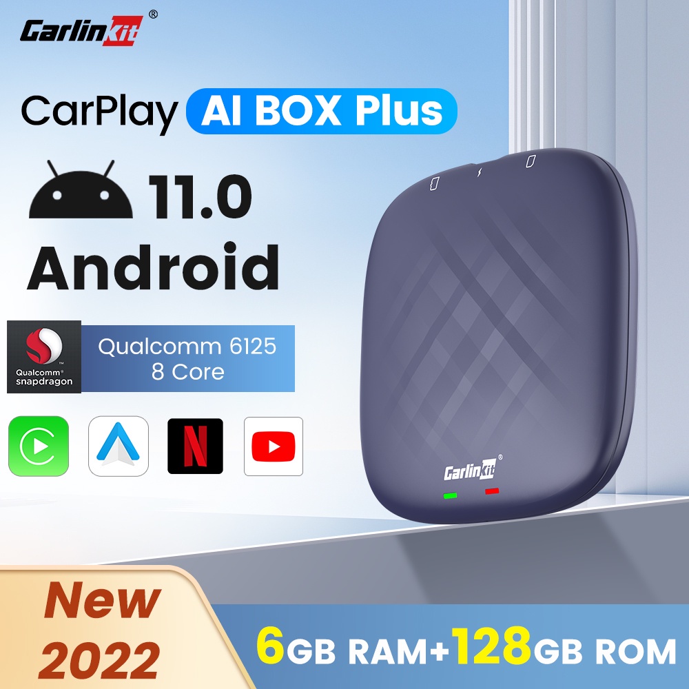 Carlinkit Ai Box Plus Qualcomm 6125 6+128GB Android 11 4G LET กล่องทีวีไร้สาย CarPlay/Android Auto Built-in Youtube Netfilx IPTV