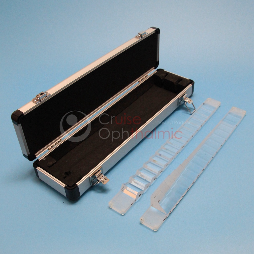 Optometry บาร์ปริซึม แนวตั้ง และแนวนอน 31 ไดออปเตอร์ | กระเป๋าเคสอลูมิเนียม | ได้รับการรับรองจาก FDA PB31