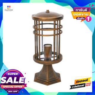 Lamp โคมไฟหัวเสาภายนอก (E27x1) LUZINO LANDSCAPE รุ่น 0132-PF(BG) ขนาด 15.3 x 15.3 x 36.6 ซม. สีทองรมดำOutdoor Post Lamp