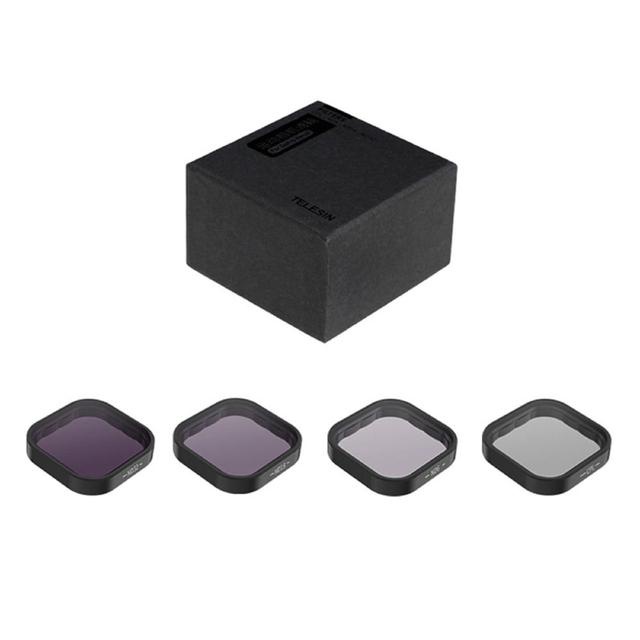 TELESIN 4 แพ็ค ND8 ND16 ND32 CPL ชุดกรองเลนส์สําหรับ Gopro Hero 10 9 สีดําอุปกรณ์เสริมสําหรับกล้อง ND CPL กรอบโลหะผสมเลนส์