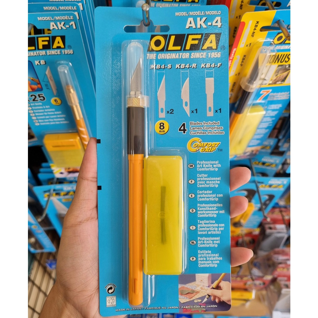 OLFA มีดคัตเตอร์ทรงปากกา AK-4  มาพร้อมใบมีด 3 รูปแบบ งาน Art & Graphics