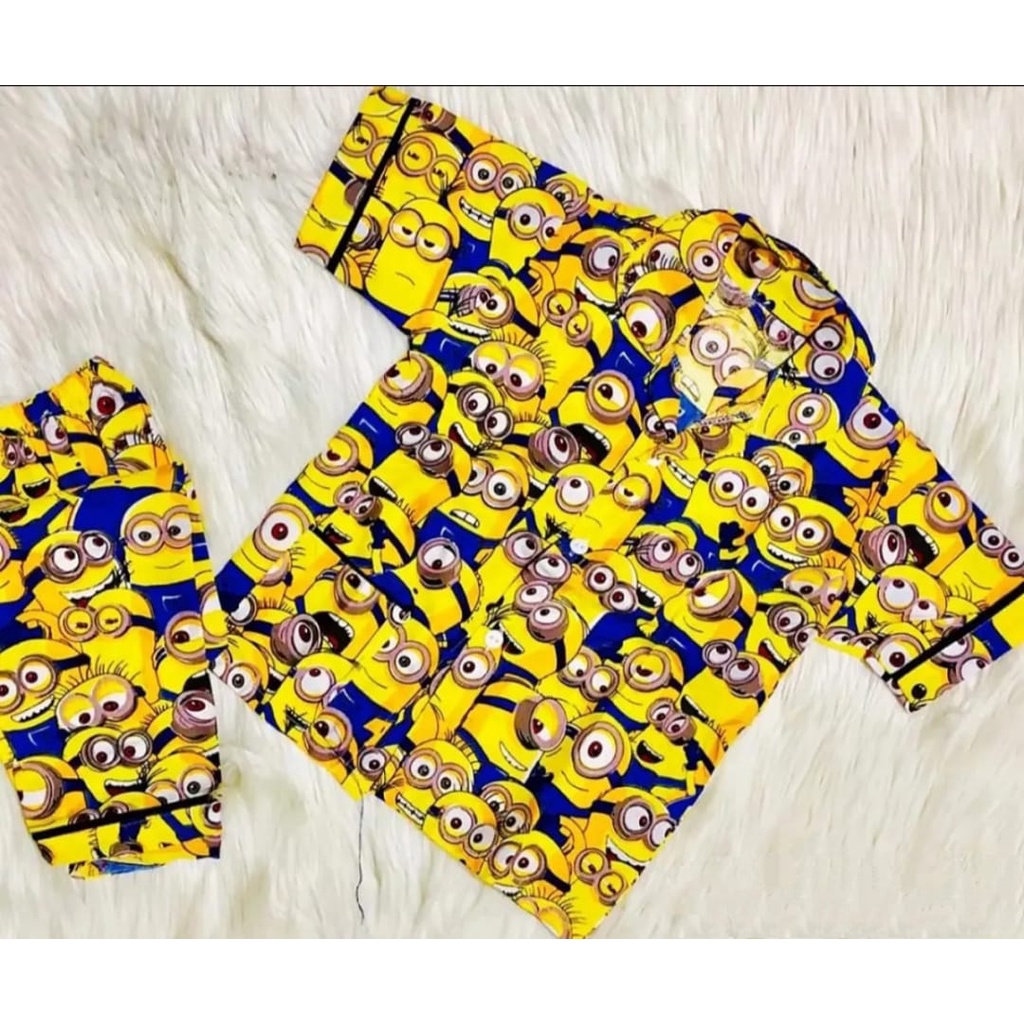 [จัดส่งฟรี] MINION MOTIF CHILDRENS PAJAMAS 1 - 11 ปี / CHILDRENS PAJAMAS / MINION MOTIF CHILDRENS PA