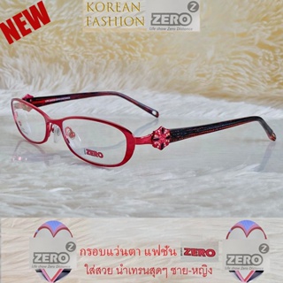 Fashion กรอบแว่นตา สำหรับตัดเลนส์ ชาย หญิง แว่นตา วินเทจ รุ่น 77039 สีแดง กรอบเต็ม ทรงรี ขาข้อต่อ โลหะ