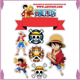 ป้ายปักหน้าเค้ก รูปลิง D. ธีมอวยพรลูฟี่ One Piece Shop_Renata