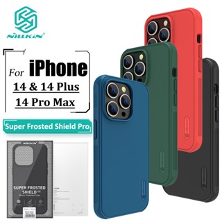 Nillkin Super Frosted Shield Pro เคส สําหรับ iPhone 14 Pro Max 14 Plus 14 Pro เคส บางพิเศษ เคลือบด้าน TPU + PC ป้องกันลายนิ้วมือ กันกระแทก เคสด้านหลัง