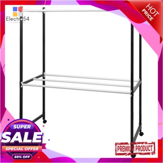 6-BAR ราวพาดผ้าเหล็กเคลือบ 6 เส้น MP 125x65x156 ซม. สีเทา6-BAR COATED STEEL CLOTHES RACK MP 125X65X156CM GREY