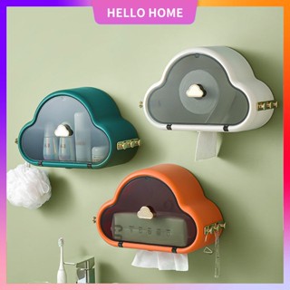 💖HELLO HOME💖พร้อมส่งทุกวัน🚀กล่องใส่กระดาษทิชชู่ กล่องใส่ทิชชู่กันน้ำ ไม่ต้องเจาะผนัง กระดาษชำระ กล่องทิชชู่ในห้องน้ำ กระ