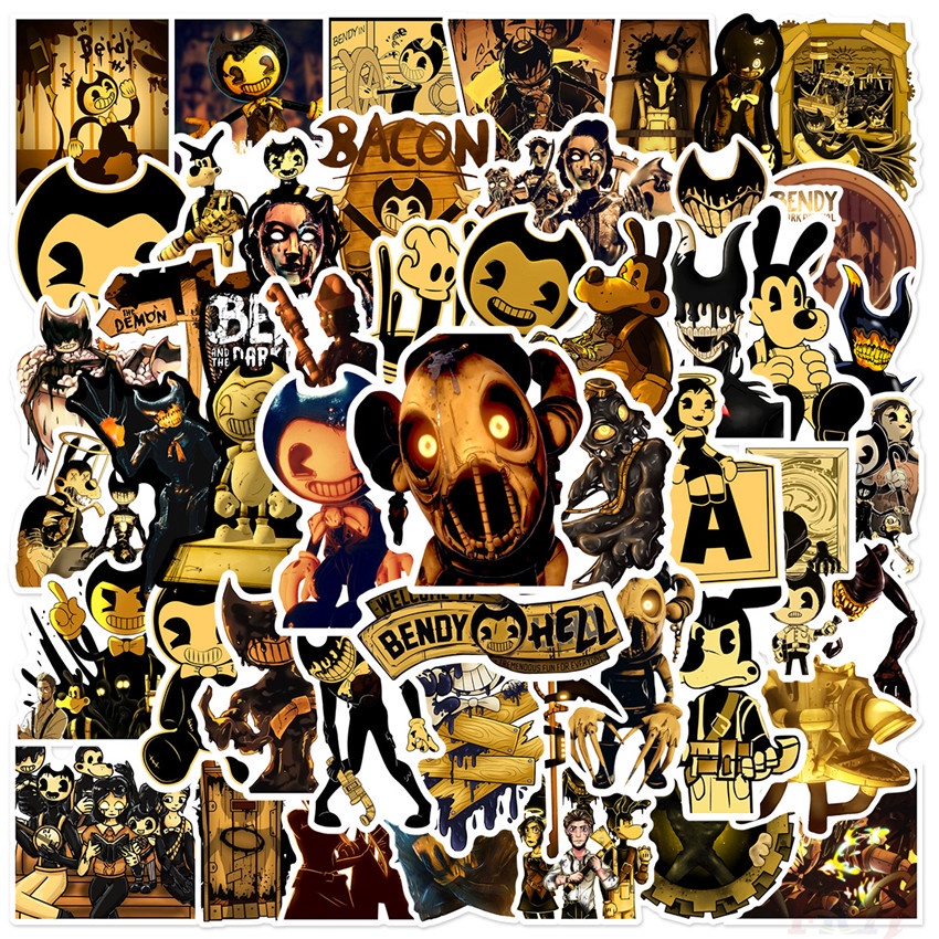 ❉ สติกเกอร์ ลายเกมสยองขวัญ Bendy and The Dark Revival Series 01 สําหรับติดตกแต่ง ❉ สติกเกอร์แฟชั่น ก