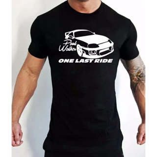 ใหม่ล่าสุด เสื้อยืดลําลอง แขนสั้น พิมพ์ลาย The Fast And Furious One Last Ride Paul Walker สไตล์คลาสสิก สําหรับผู้ชา_07