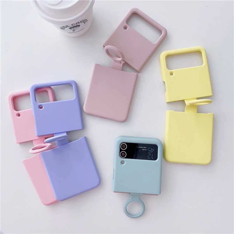 เคสโทรศัพท์ ซิลิโคนนิ่ม กันกระแทก พร้อมแหวนนิ้ว หรูหรา สําหรับ Samsung Galaxy Z Flip 4 Z Flip 3 Z Fl
