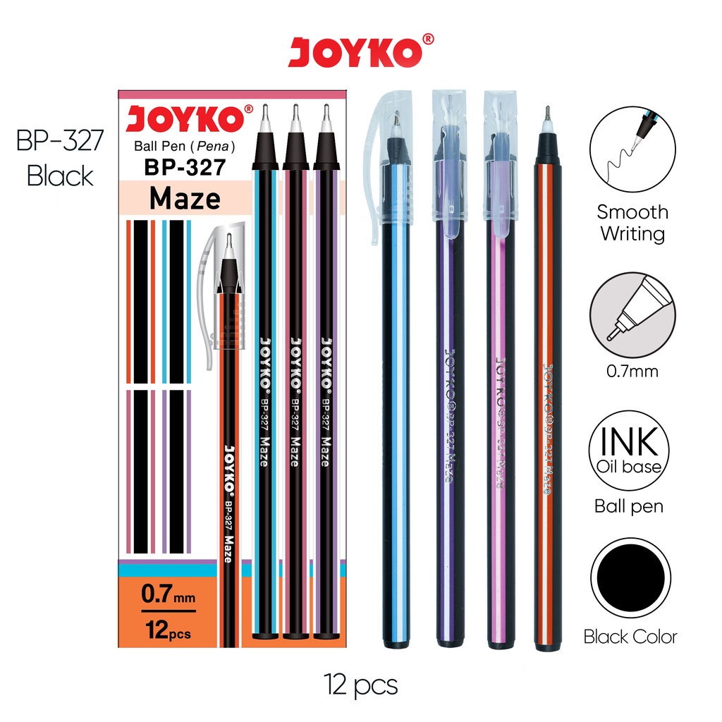 JOYKO BP-327 ปากกาลูกลื่น Maze 0.7 มม. เนื้อหา 12