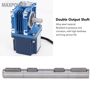 Maxpower Worm Reducer Double Output Shaft เส้นผ่านศูนย์กลาง 18 มม. ความยาว 164 เหล็กโลหะผสมเสียงต่ำ Stepper Motor เพลาเอาต์พุตคู่