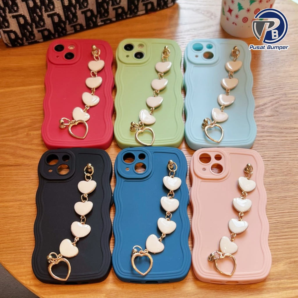 GC05 LOVE CHAIN WAVE SOFTCASE สําหรับ OPPO F1S A59 F5 F7 A5 A9 2020 A52 A92 A53 A33 2020 A54 A55 A57
