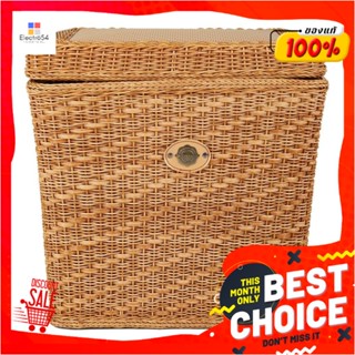 LAUNDRY ตะกร้าผ้าเหลี่ยมมีฝา MONARCH 47x34x44 ซม. สีน้ำตาลLAUNDRY BASKET WITH LID MONARCH NATURE 47X34X44CM