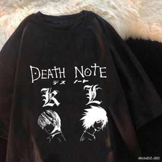 Anime Death Note พิมพ์ฤดูร้อนขนาดใหญ่บางส่วนเด็กชายและเด็กหญิงนักเรียนเสื้อยืดแขนสั้น_12