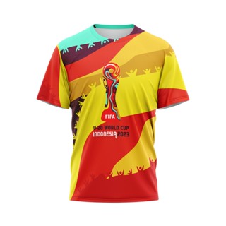 เสื้อกีฬาแขนสั้น ลายทีมชาติฟุตบอล Indonesia U-20 World Cup 2023 01-02