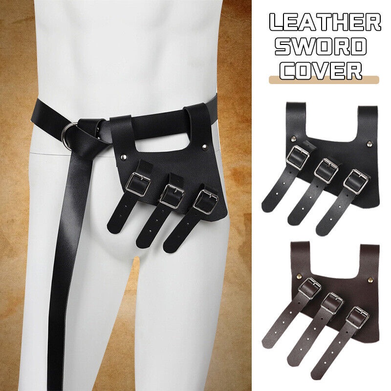 Sheath ยุคกลางหนังผู้ชายสลิงเอวคอสเพลย์ผู้ถือดาบ Mla