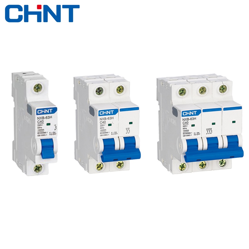 CHINT เบรคเกอร์ 10kA Type C เบรกเกอร์ลูกย่อย Cuve C เบรคเกอร์ลูกเซอร์กิต ลูกย่อย แบบเกาะราง รุ่น NXB