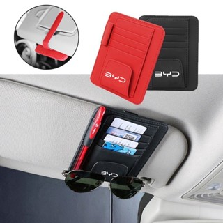 BYD Atto 3 Dolphin คลิปที่บังแดดรถยนต์ แบบหนัง ที่เก็บบัตรในรถยนต์ ที่เก็บของติดบังแดดรถยนต์ สำหรับ BYD Atto3 Seal