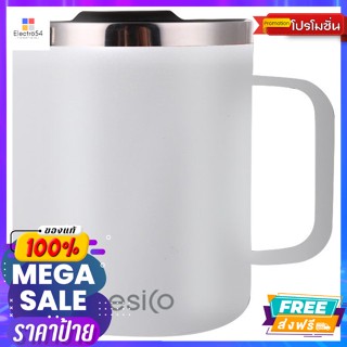 (HOME.ME) แก้วน้ำสุญญากาศ 380 มล. รุ่น MUG-038Y สีขาว  Vacuum Tumbler 380 ml. Model MUG-038Y Whiteจาน