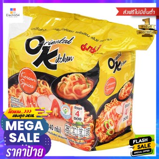 Mama(มาม่า) มาม่า ออเรียนทัล โคเรียลไปซ์ 80 ก. แพ็ค 4 Mama Oriental Korean Spice 80 g. Pack 4บะหมี่กึ่งสำเร็จรูป