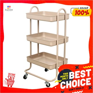 3-TIER ชั้นวางของ 3 ชั้น มีล้อ STACKO ST25346 46x39.5x87 ซม. สีนู้ดเบจ3-TIER UTILITY CART STACKO ST25346 46X39.5X87CM N