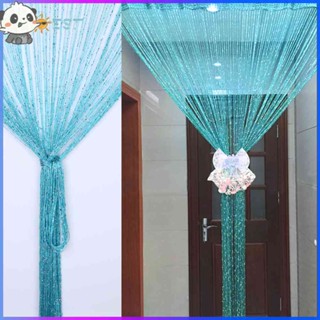 ❉ดีที่สุด❉ผ้าม่าน สีเงิน สําหรับตกแต่งประตู หน้าต่าง (สีฟ้าน้ํา) 1x2 เมตร