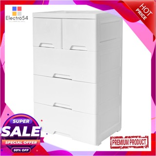 4 ตู้ลิ้นชัก 4 ชั้นทึบ STACKO NEAT 58x40x93.5 ซม. สีขาว4 DRAWER STACKO NEAT 58X40X93.5CM WHITE