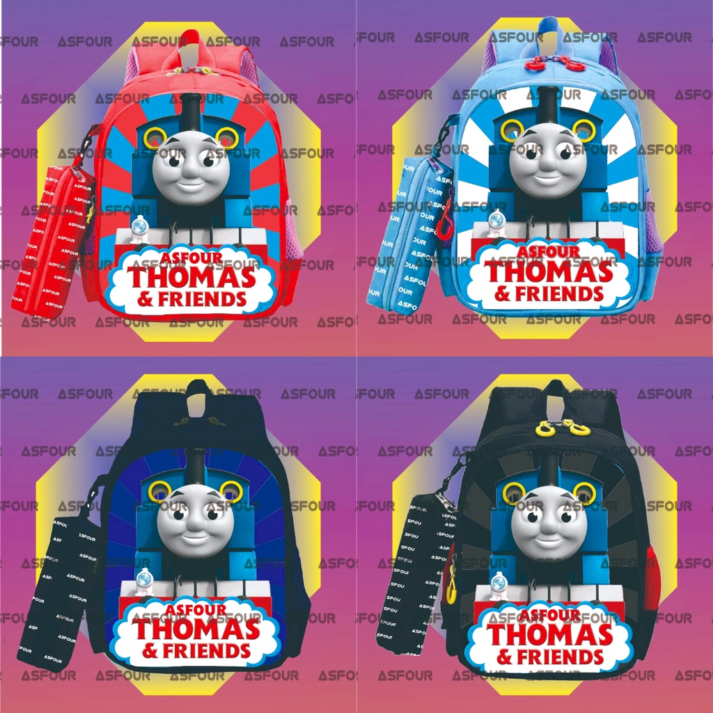 Asfour - PREMIUM ล่าสุด 2023 THOMAS AND FRIENDS กระเป๋าเป้สะพายหลังสําหรับเด็กผู้ชาย& 39; กระเป๋านักเรียน คุณสามารถจ่ายตรงจุดได้