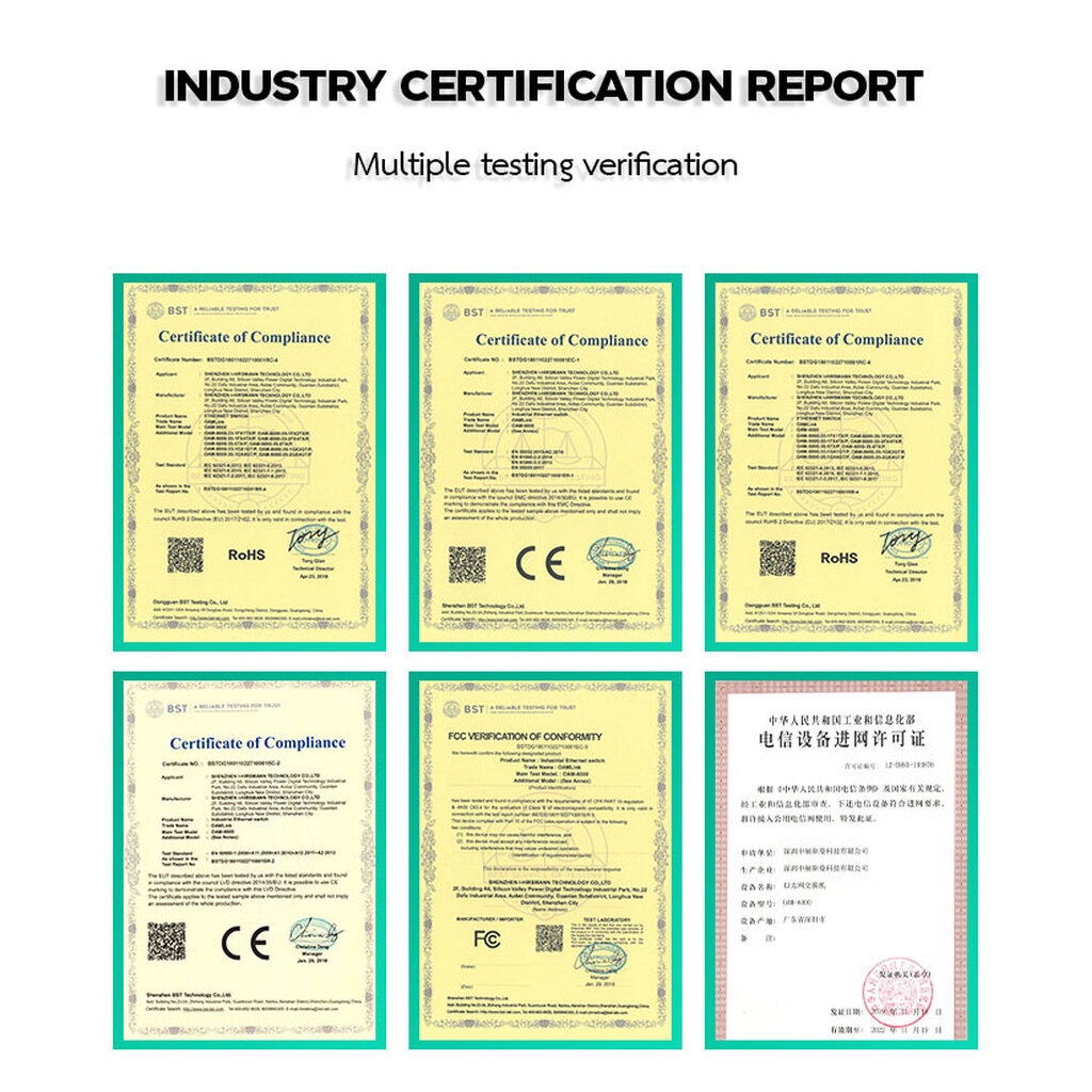 สวิตช์ฮับเกรดอุตสาหกรรม 8 Port /Use DIN Rial installation/12~58VDC (CE,FC,RoHs Certificate) ราคา ถูกที่สุด ดีลบีเคเค แกลเลอรีภาพที่ 9