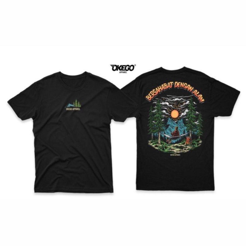เสื้อยืด BERSAHABAT DENGAN ALAM, STREET WEAR EALING OKEGO APPAREL TSHIRT COTTON