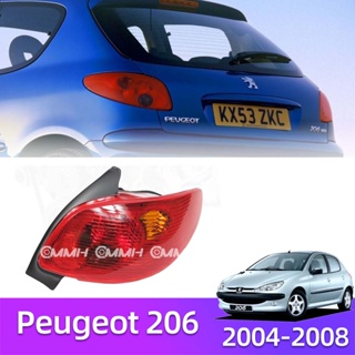 Peugeot 206 ไฟท้าย 2004-2008 เสื้อ​ไฟท้าย ไฟท้าย​แต่ง ไฟท้ายไฟเบรค​ ไฟเลี้ยว Taillamp Taillight ไฟท้าย​ พร้อมทับทิม ไฟท้ายกันชนหลังสําหรับ​ ทับทิมในฝาท้ายไฟท้าย