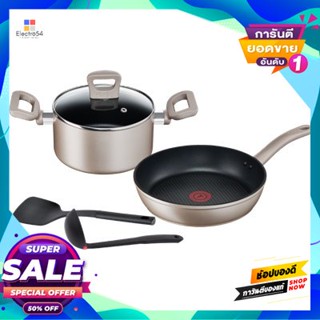 Set ชุดกระทะ Sensation Set Tefal รุ่น H910S595 (ชุด 5 ชิ้น) สีเบจpan Set Sensation Set Tefal H910S595 (Set 5 Pcs.) Beige