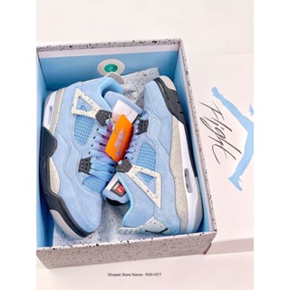 7ahz [FMS1977.Store] Air Jordan 4 Retro รองเท้าบาสเก็ตบอล "University Blue" (AA)