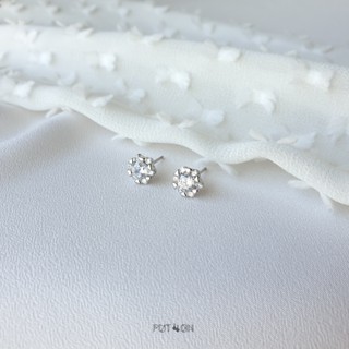 Round stud silver earrings