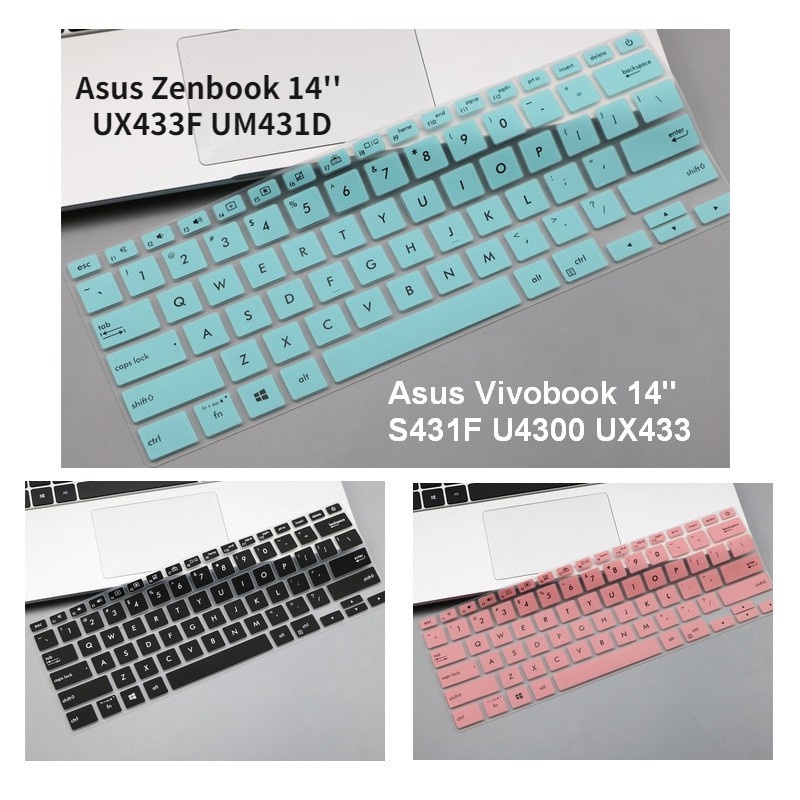 Asus คีย์บอร์ด Asus VivoBook S14 S431F Zenbook 14 นิ้ว UX433F um431d ซิลิโคนคีย์บอร์ด Protector U430