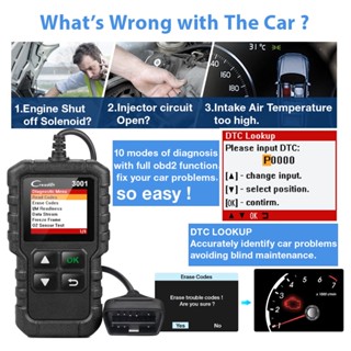 เครื่องสแกน OBD2 ที่สมบูรณ์ OBDII OBD EOBD เครื่องอ่านบาร์โค้ดอัตโนมัติเครื่องมือวินิจฉัยยานยนต์