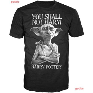 เสื้อยืดผู้ชายและผู้หญิง HARRY POTTER Dobby Shall Not Harm Mens T-Shirt Popular T-shirtsเสื้อยืด_07