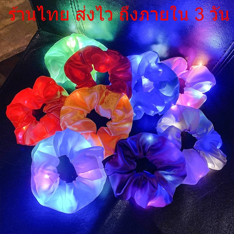 ยางมัดผม โดนัทมัดผมเรืองแสง เครื่องประดับผู้หญิง ที่คาดผมเรืองแสง เครื่องประดับผมแฟชั่น H32