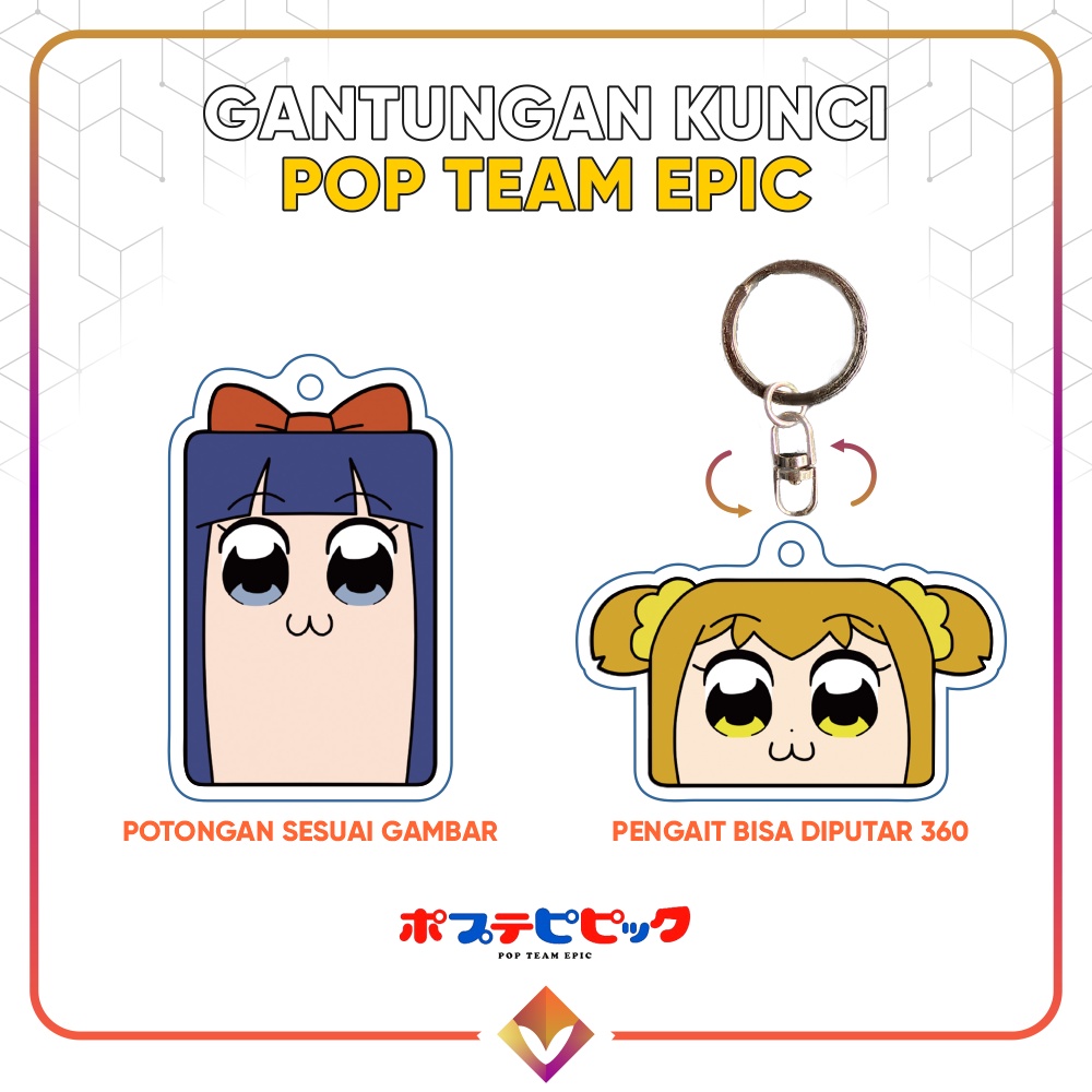 Ganci POP TEAM EPIC พวงกุญแจอะนิเมะ Poputepipikku Popuko Pipimi Absurdist Comedy Meta อารมณ์ขัน