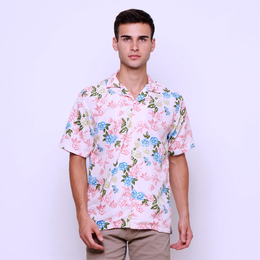 KEMEJA HAWAII MENS SURFING SHIRT SHORT SLEEVE BEACH SURFING SUMMER TREND