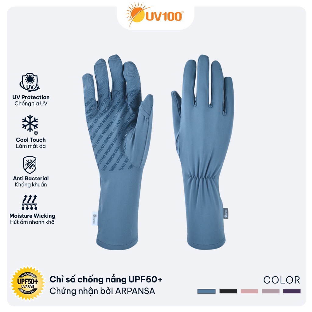 Apex-Cool UV100 KC21346 UPF50+ ถุงมือป้องกันแสงแดดเป็น Cool & ต้านเชื้อแบคทีเรีย