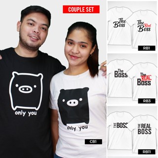 " The Boss &amp; The Real Boss " Only You SOLD PER PIECE Couple Shirt Matchy Design Tees Ladies Mens_02