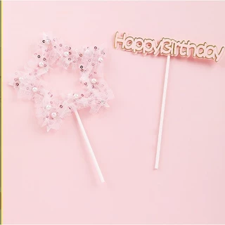 🔥พร้อมส่ง🔥 ป้ายปักเค้ก HBD ป้ายปักดาว CAKE ป้ายปักเค้ก Happy Birthday อุปกรณ์ตกแต่งเค้ก C20